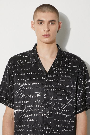 Košeľa Stampd STAMPD Letter Camp Collar Buttondown Shirt Čierna | SLA.M3427BD.BLL, 4