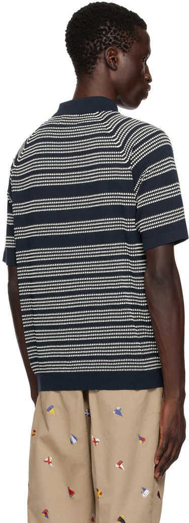 Polo tričko BEAMS Beams Plus Jacquard Polo Navy | 3802-0037-156, 2