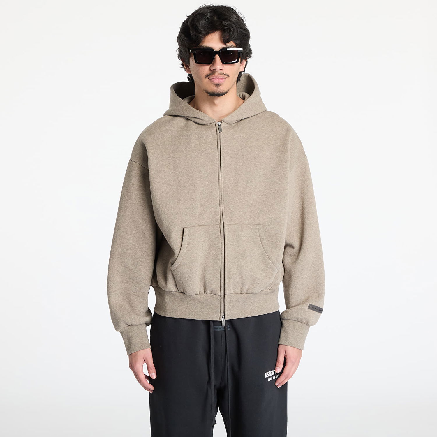 Mikina Fear of God Fear of God Essentials Classic Fit Fleece Zip Up Hoodie Béžová | 192AS254781F-985, 0