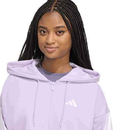 Mikina adidas Performance Hoodie Full-Zip Sportswear Essentials 3-Stripes French Terry Fialová | jy3135, 2