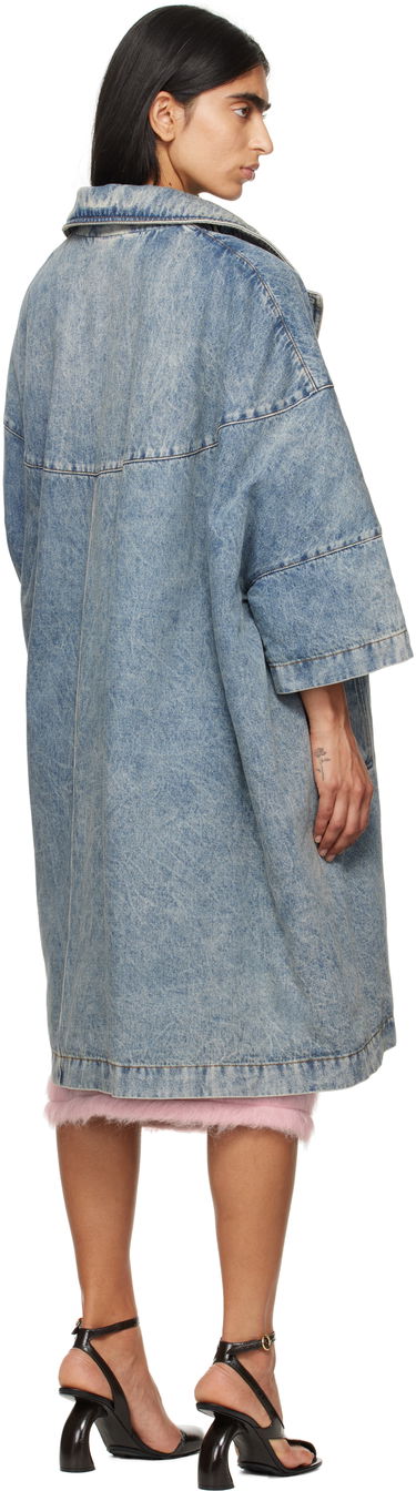 Kabáty Dries Van Noten Dries Van Noten Long Denim Coat Modrá | 242-010221-9390, 2