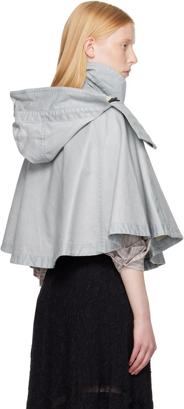 Bunda Burberry Burberry Hooded Capelet Jacket Šedá | 8109388, 2