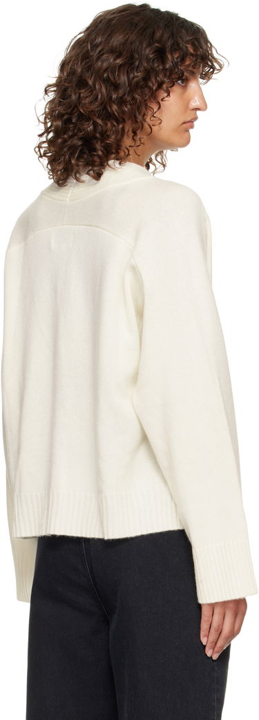Sveter Loulou de Saison Loulou de Saison Kaia Ribbed Neckline Cardigan Biela | KAIA LDS, 2