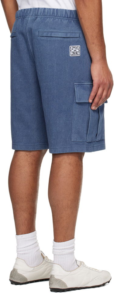 Šortky AAPE by A Bathing Ape Moonface Logo Cargo Sweat Shorts Modrá | AAPSPMC605XXNNYX, 2