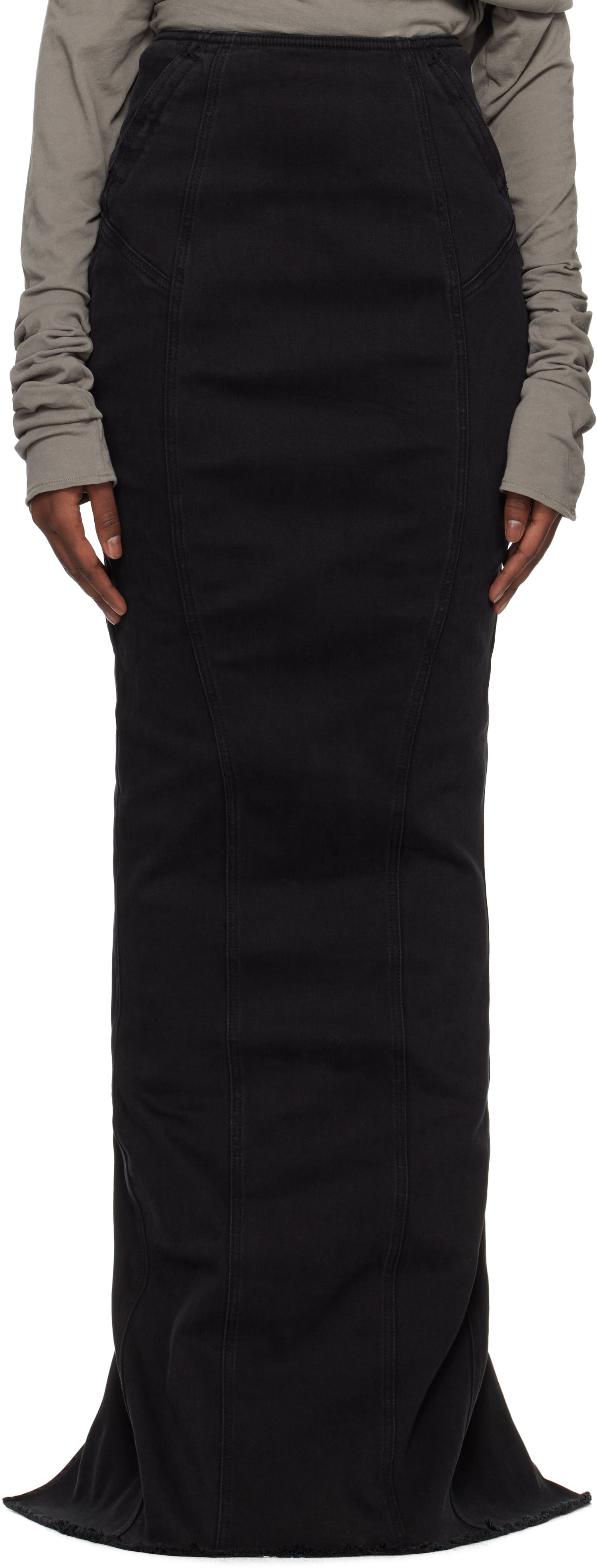 Sukňa Entire Studios Channel Denim Maxi Skirt Čierna | ES2572MA, 0