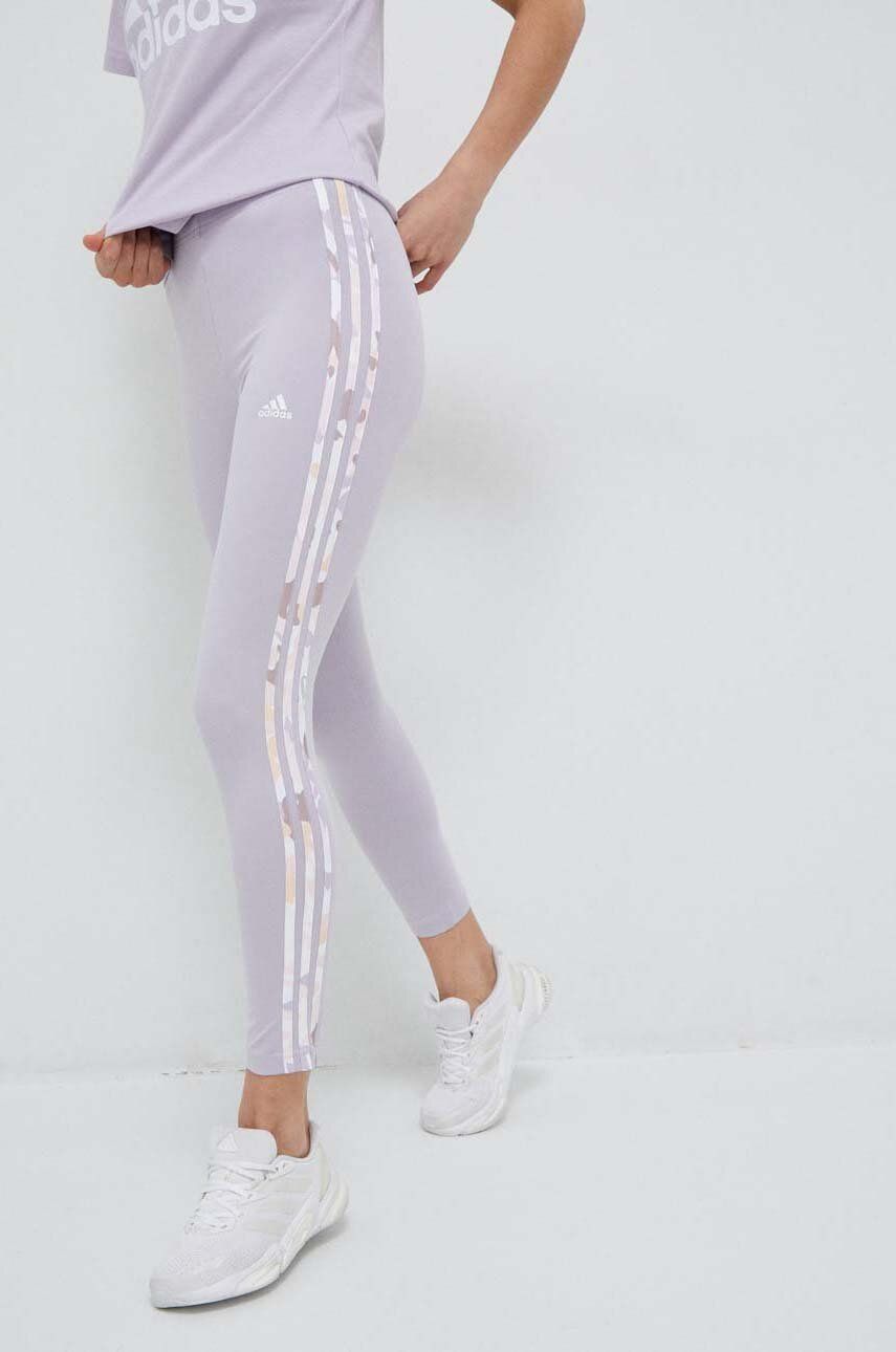 Legíny adidas Originals Essentials 3-Stripes High-Waisted Single Jersey Leggings Fialová | IC9895, 0