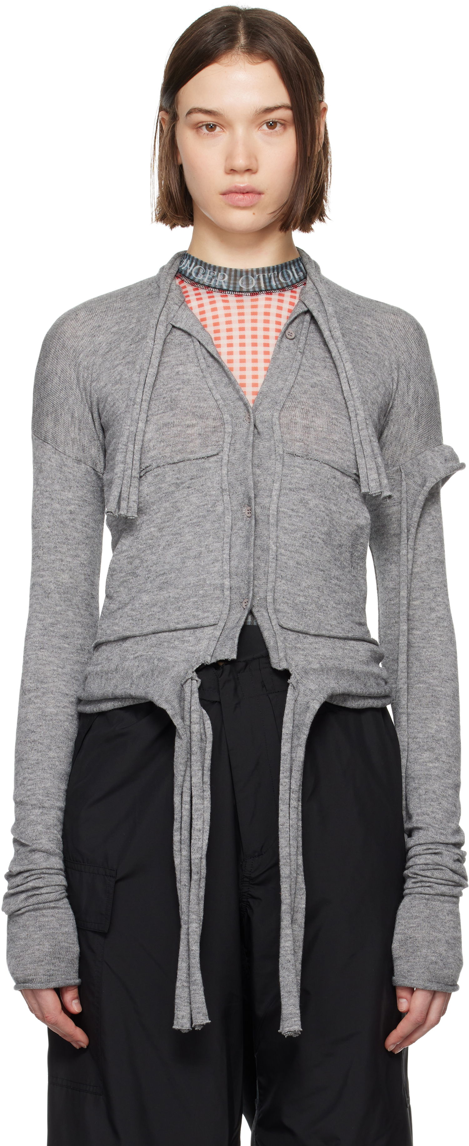 Sveter Ottolinger Ottolinger Strappy Knit Cardigan Šedá | 2204020311, 0