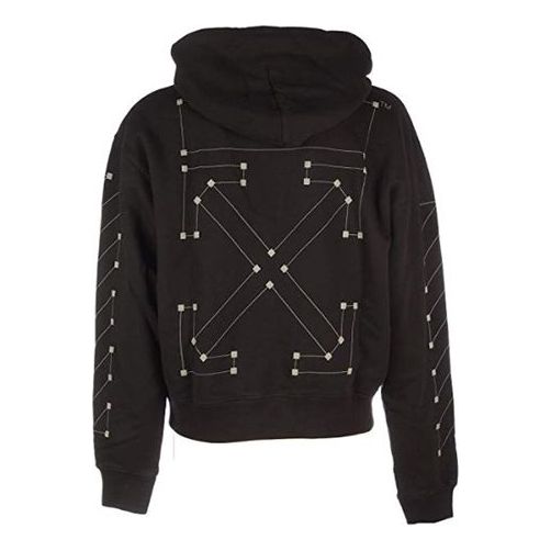 Mikina Off-White Off-White Diag Backbone Hoodie Čierna | OMBB037E19E300011091