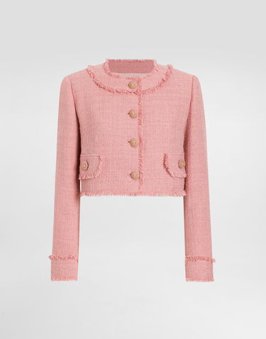Bunda Dolce & Gabbana Dolce & Gabbana Short Raschel Tweed Jacket Ružová | F26X8TGDCYKF0473, 0