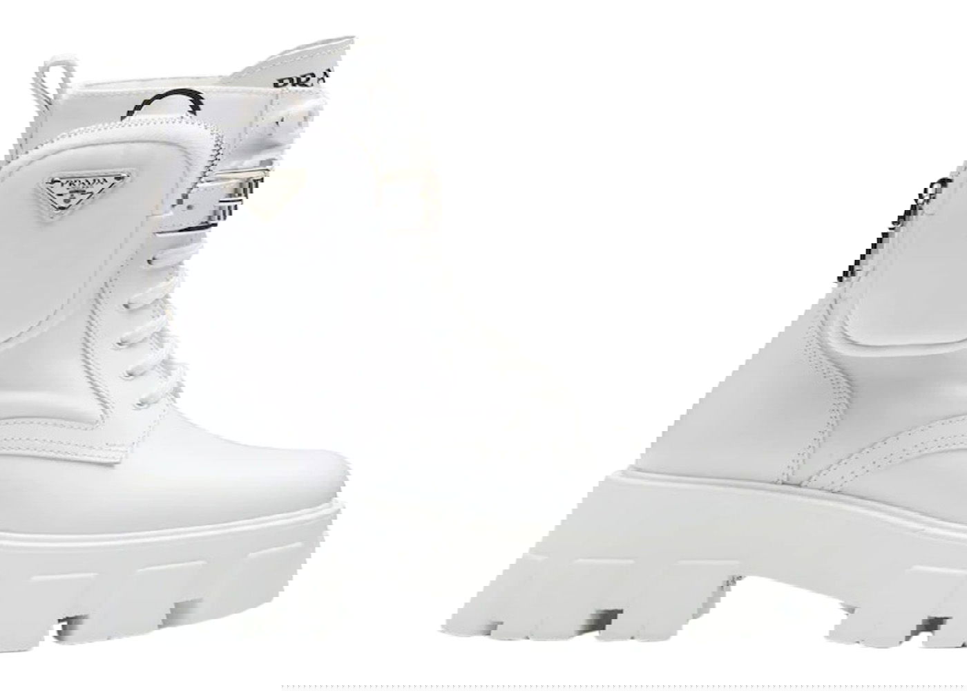 Tenisky a topánky Prada Monolith 55mm Pouch Ankle Boots White Leather Biela | 1T255M_3LJS_F0009_F_B055, 0