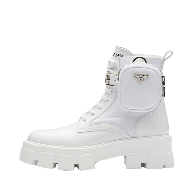 Tenisky a topánky Prada Monolith 55mm Pouch Ankle Boots White Leather Biela | 1T255M_3LJS_F0009_F_B055
