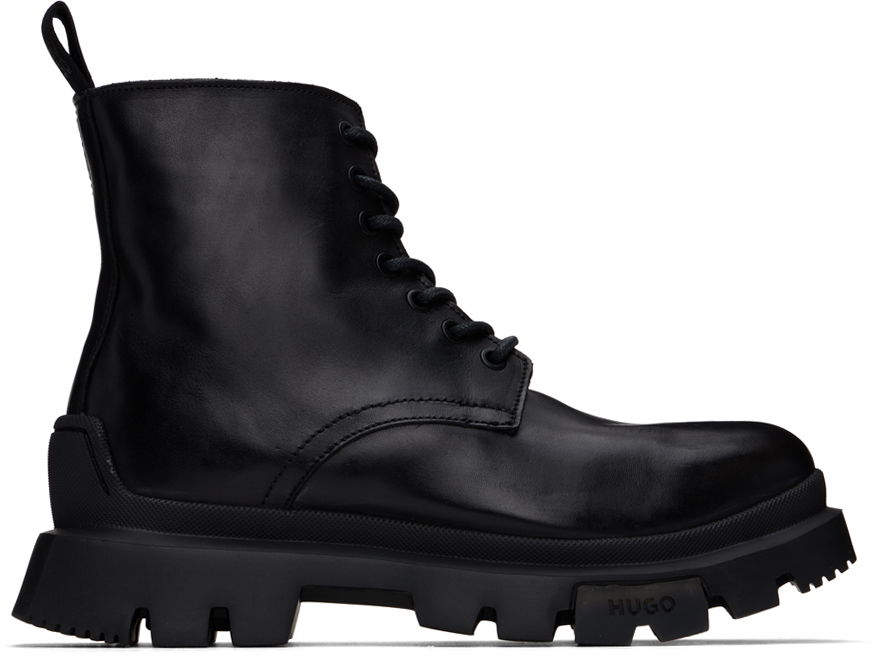 Tenisky a topánky BOSS Polished Leather Boots Čierna | 50522976, 0
