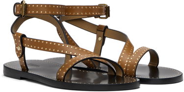 Tenisky a topánky ISABEL MARANT Isabel Marant Jopee Studded Leather Sandals Hnedá | SD0228FA-C1B05S, 3