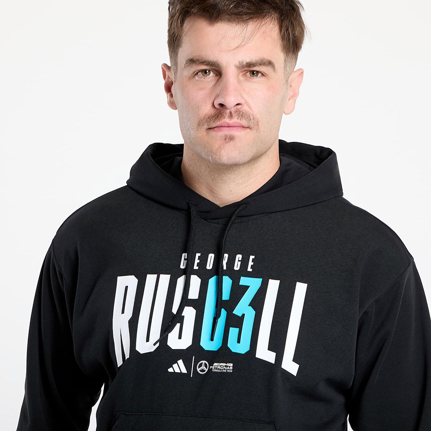 Mikina adidas Performance Mercedes-AMG Petronas Formula One Team George Russell Hoodie Čierna | JZ8903, 1