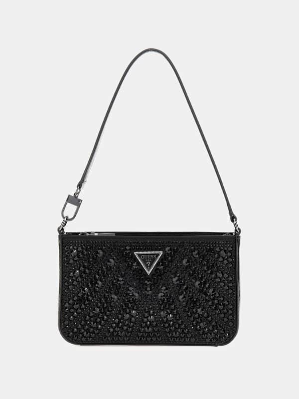 Taška cez rameno GUESS Crystal Embellished Mini Shoulder Bag Čierna | HWXM9528720, 0