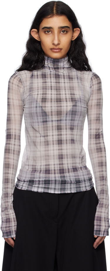 Sveter Acne Studios Acne Studios Seamless Plaid Turtleneck Šedá | AL0450-, 0