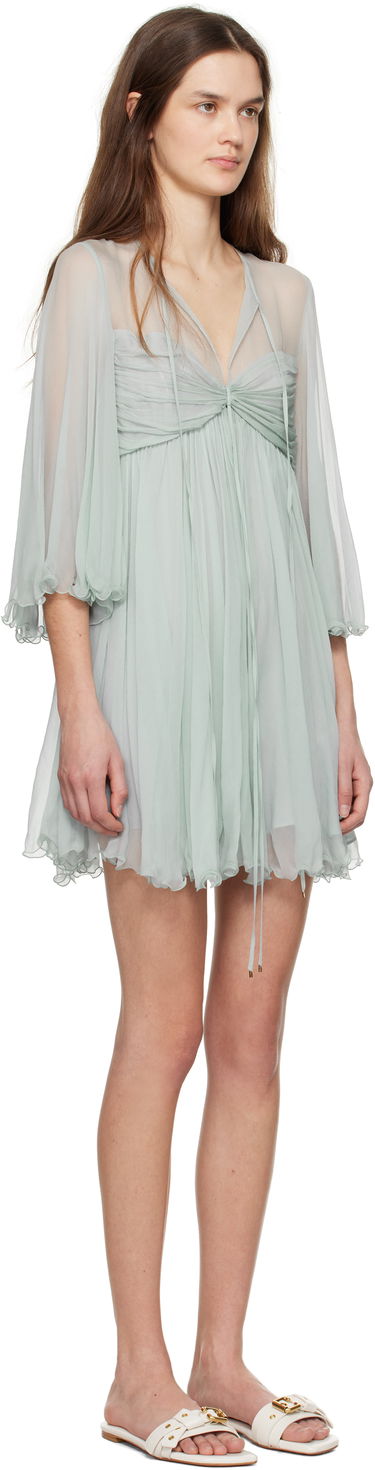 Šaty CHLOÉ Chloé Pleated Mini Dress Zelené | CH25SRO27116, 1