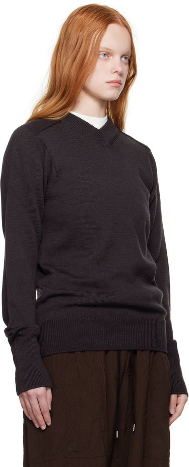 Sveter Studio Nicholson Studio Nicholson Inverness V-Neck Sweater Hnedá | INVERNESS SN - 1501, 1