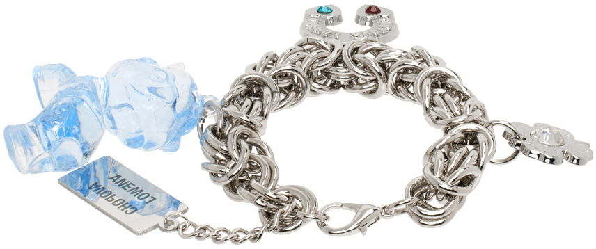 Náramok Chopova Lowena Charm Bracelet with Clover and Blue Crystal Charms Metalická | 6539, 1