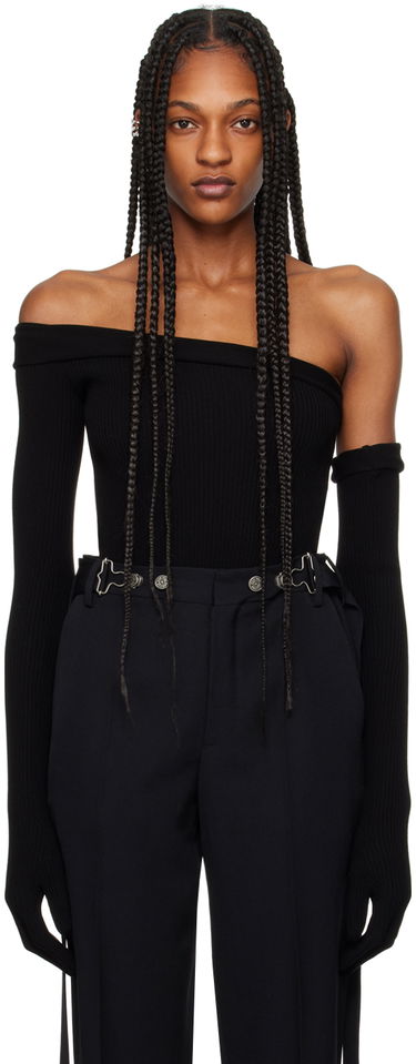 Body Jean Paul Gaultier Gaultier Off-The-Shoulder Fitted Bodysuit Čierna | 24/25-F-BD029-M070-00, 0