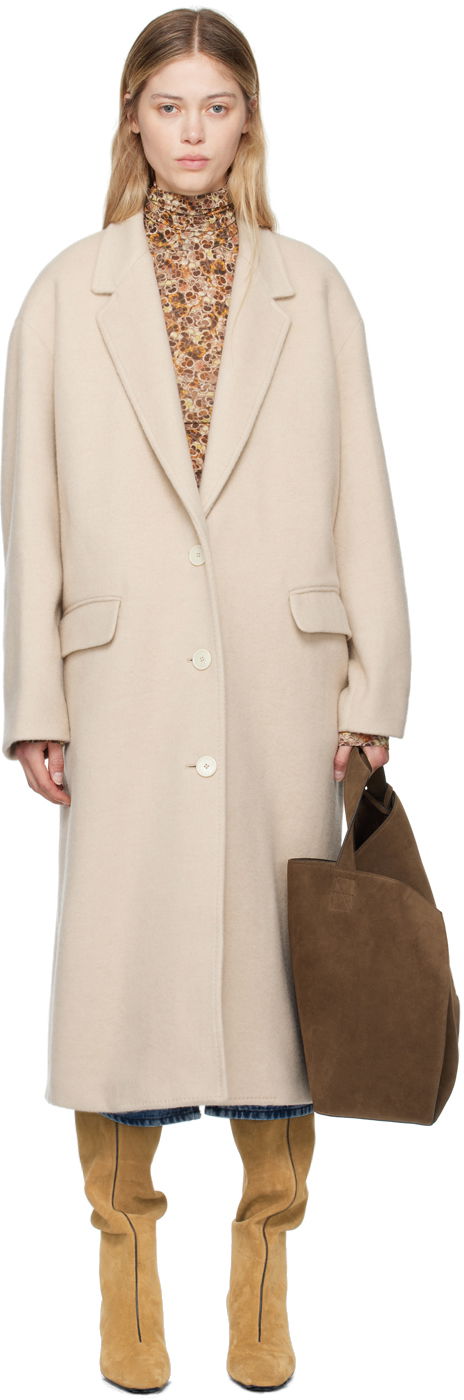 Kabáty ISABEL MARANT Ezefia Wool Long Coat Béžová | MA0265FA-B3D03I, 0