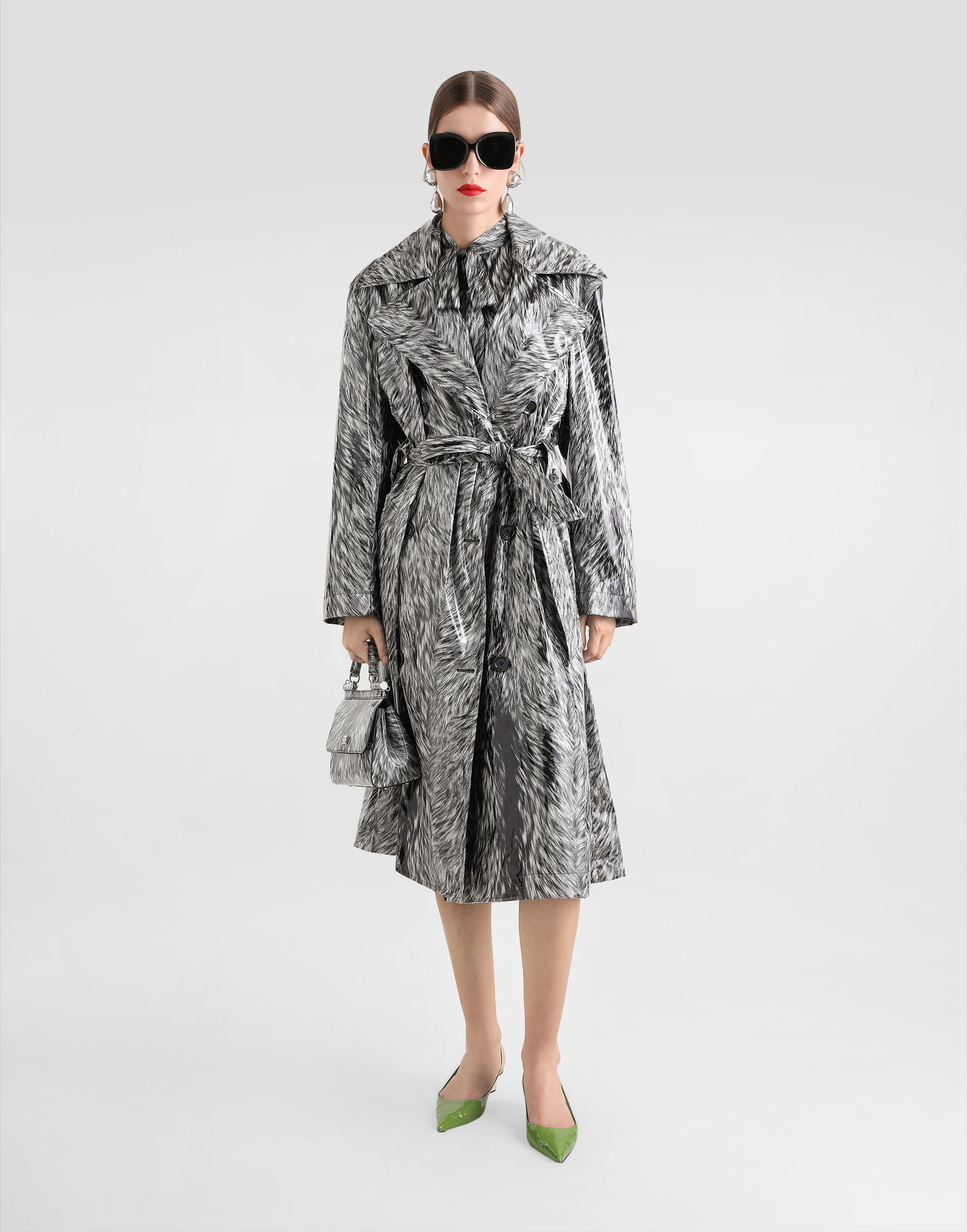 Trenčkot Dolce & Gabbana Dolce & Gabbana Fur-Print Coated Satin Trench Coat Rôznofarebný | F0W2DTFSUBJHI3VQ, 1