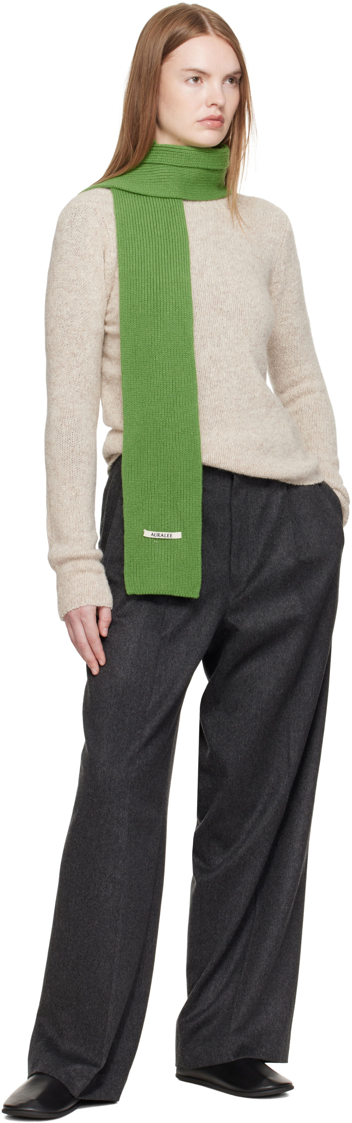 Šál AURALEE AURALEE Light Cashmere Knit Stole Šedá | A25AM07CJ, 1