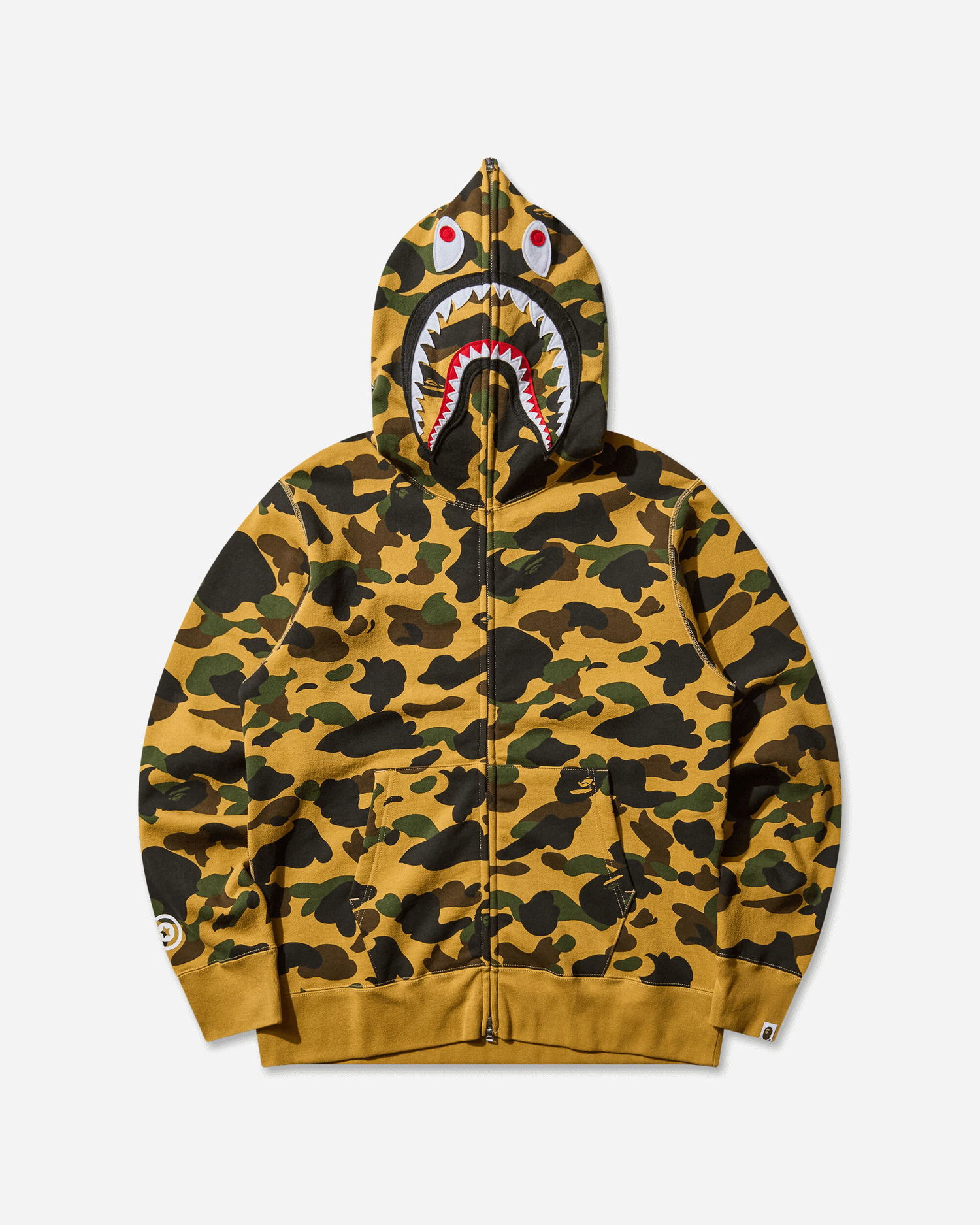 Mikina BAPE 1st Camo Shark Full Zip Hoodie Žltá | 1L80115007 YELLOW, 1