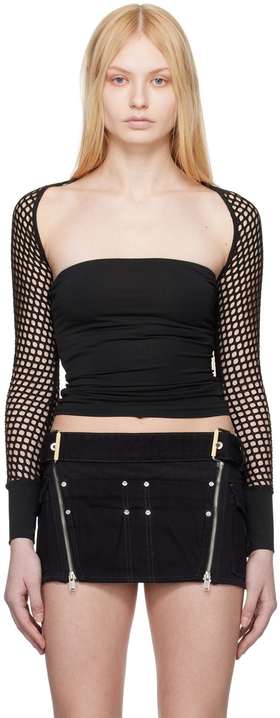 Sukňa Miaou Miaou Iris Fishnet Long Sleeve Top Čierna | 7112TJBBLK, 0