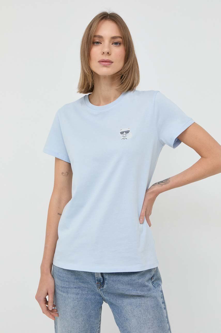 Tričko KARL LAGERFELD T-shirt Modrá | 216W1730.51, 0