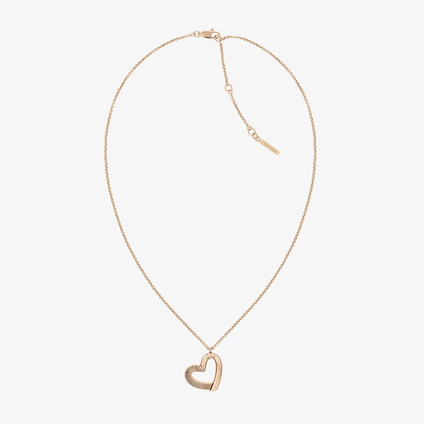 Náhrdelník CALVIN KLEIN Textured Heart Pendant Necklace Metalická | 35000386