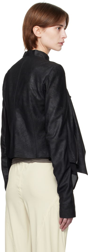 Bunda Rick Owens Rick Owens Hollywood Low Neck Biker Leather Jacket Čierna | RP01E7702 LBA, 2