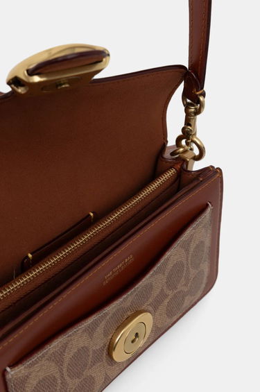 Kabelka Coach Brown Leather Shoulder Bag with Removable Strap Hnedá | CY200, 4