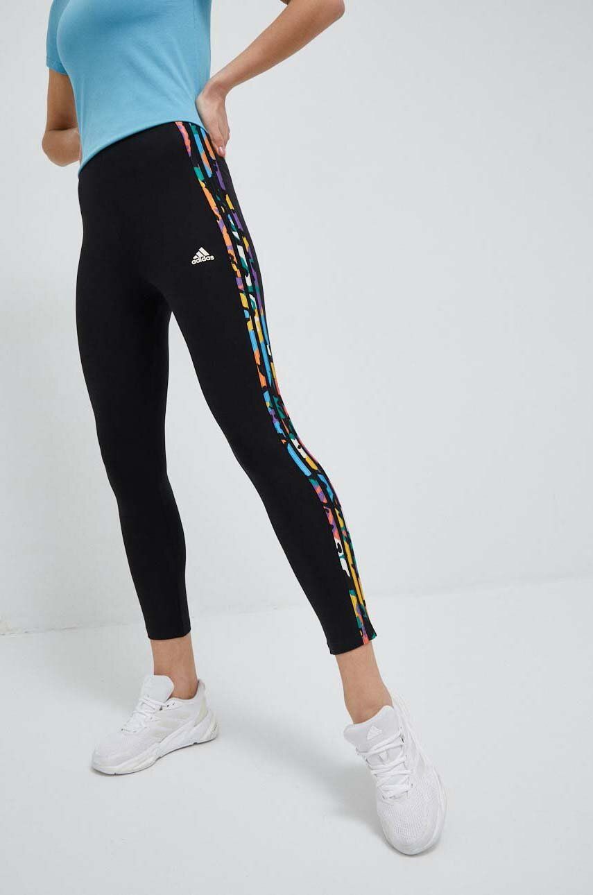 Legíny adidas Originals Essentials 3-Stripes High-Waisted Single Jersey Leggings Čierna | IC9894, 0