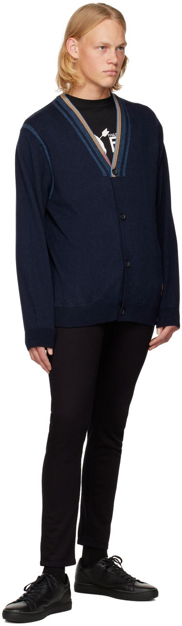 Sveter Paul Smith PS Paul Smith Rib Knit Cardigan Navy | M2R-539XE-J21681-49, 3