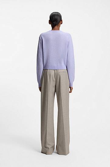 Nohavice BOSS Regular-fit trousers with micro houndstooth Rôznofarebný | 50555803, 1