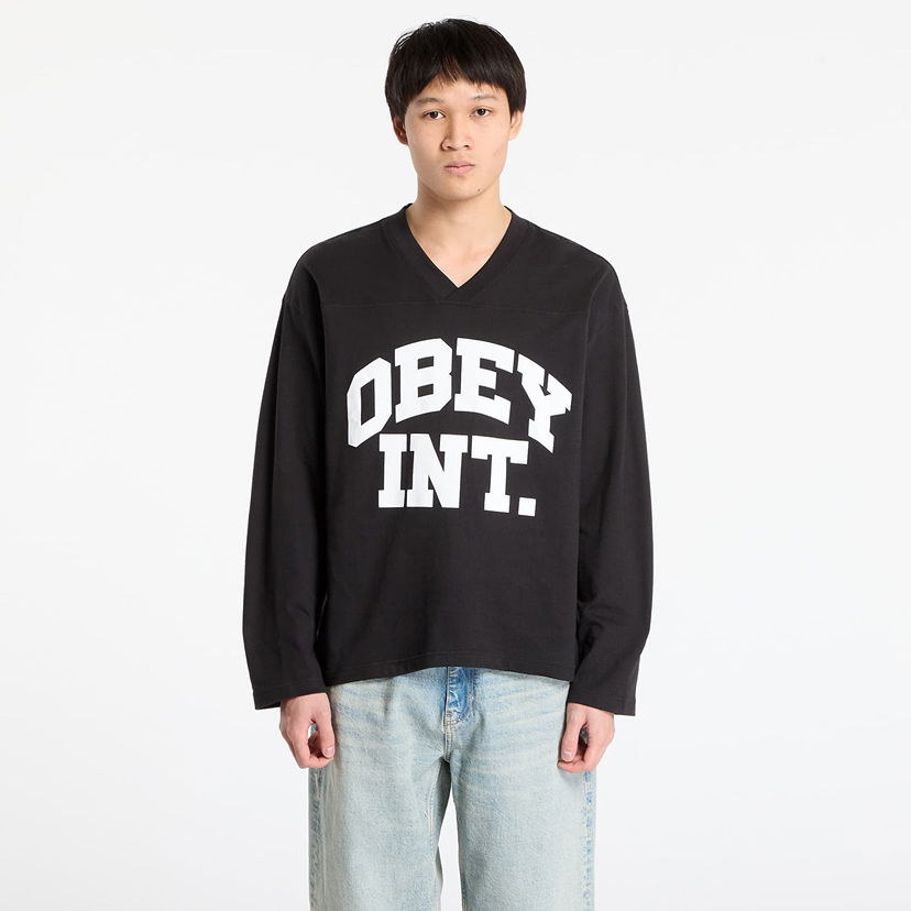 Dres OBEY Football Jersey Long Sleeve XL Čierna | 131030144-BLK