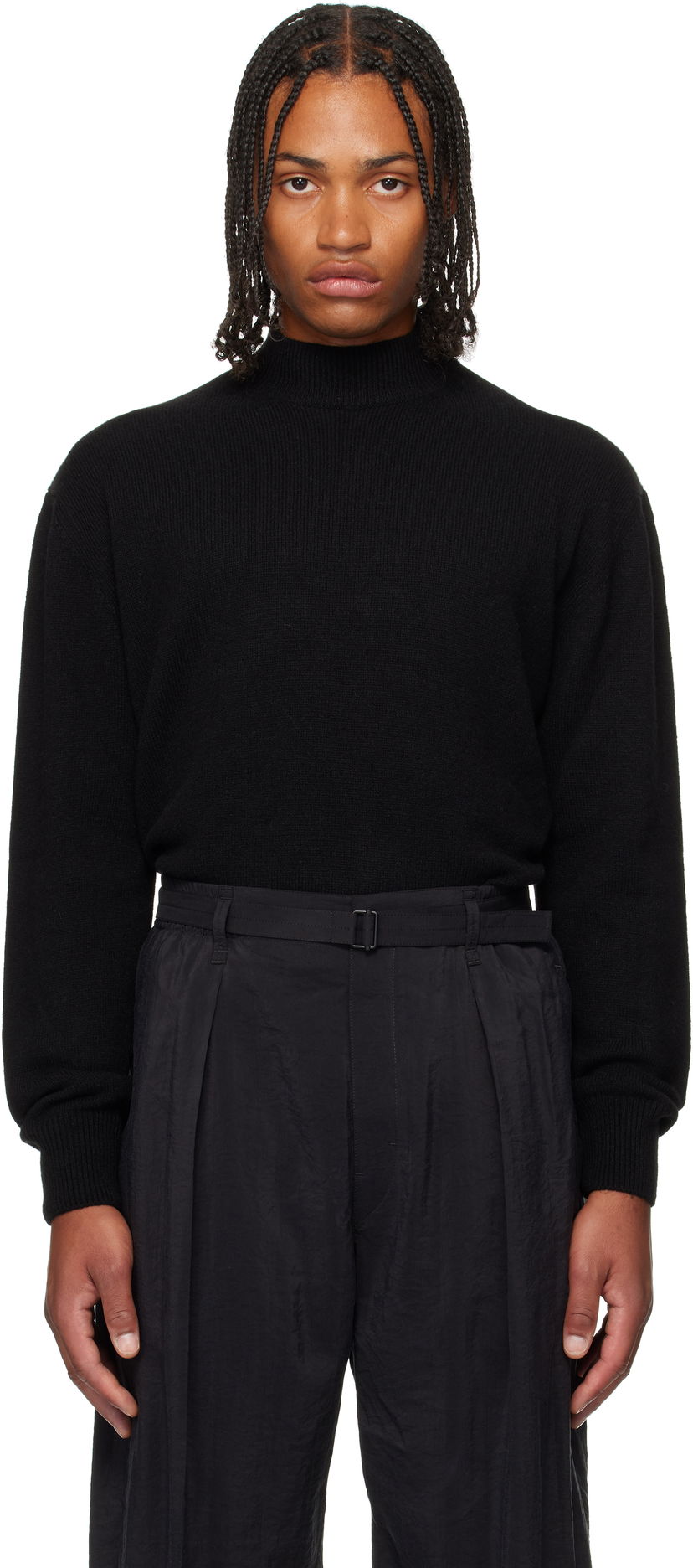 Sveter LEMAIRE Lemaire Mock Neck Sweater Čierna | TO1426 LK1029