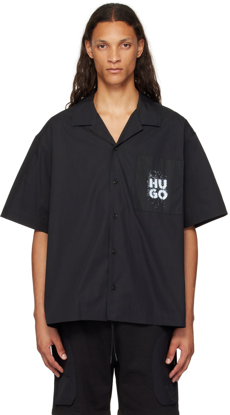 Košeľa BOSS Shirt Dropped Shoulder Čierna | 50520096, 0