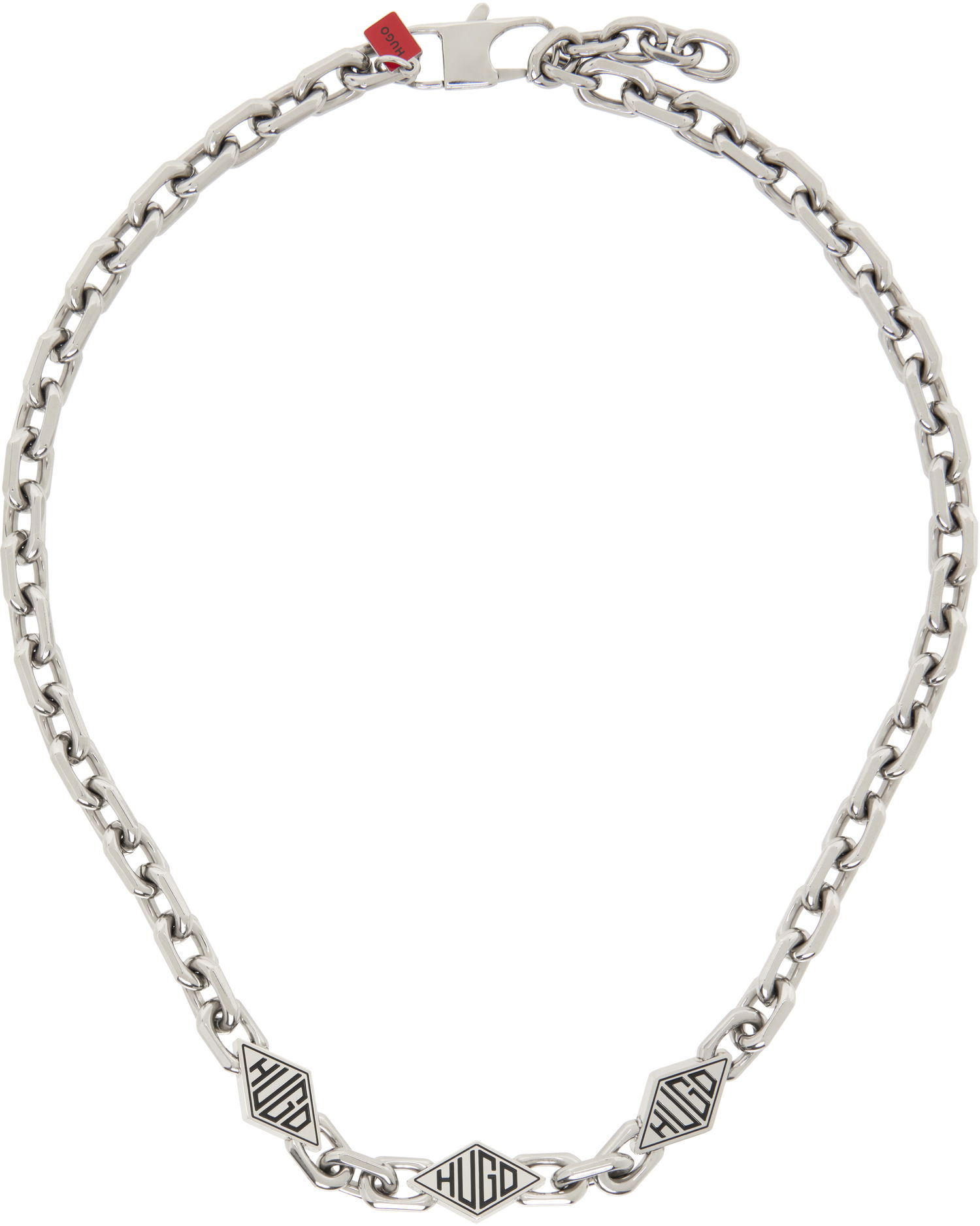 Náhrdelník BOSS Hugo Cable Chain Necklace with Logo Pendants Metalická | 50538908, 0