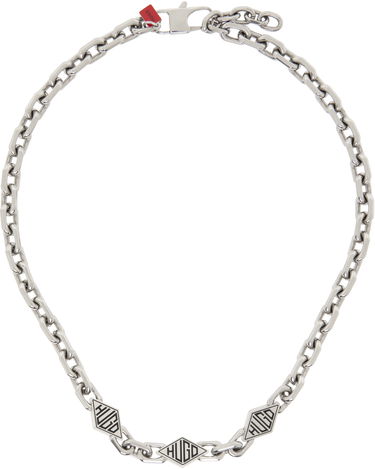 Náhrdelník BOSS Hugo Cable Chain Necklace with Logo Pendants Metalická | 50538908, 0