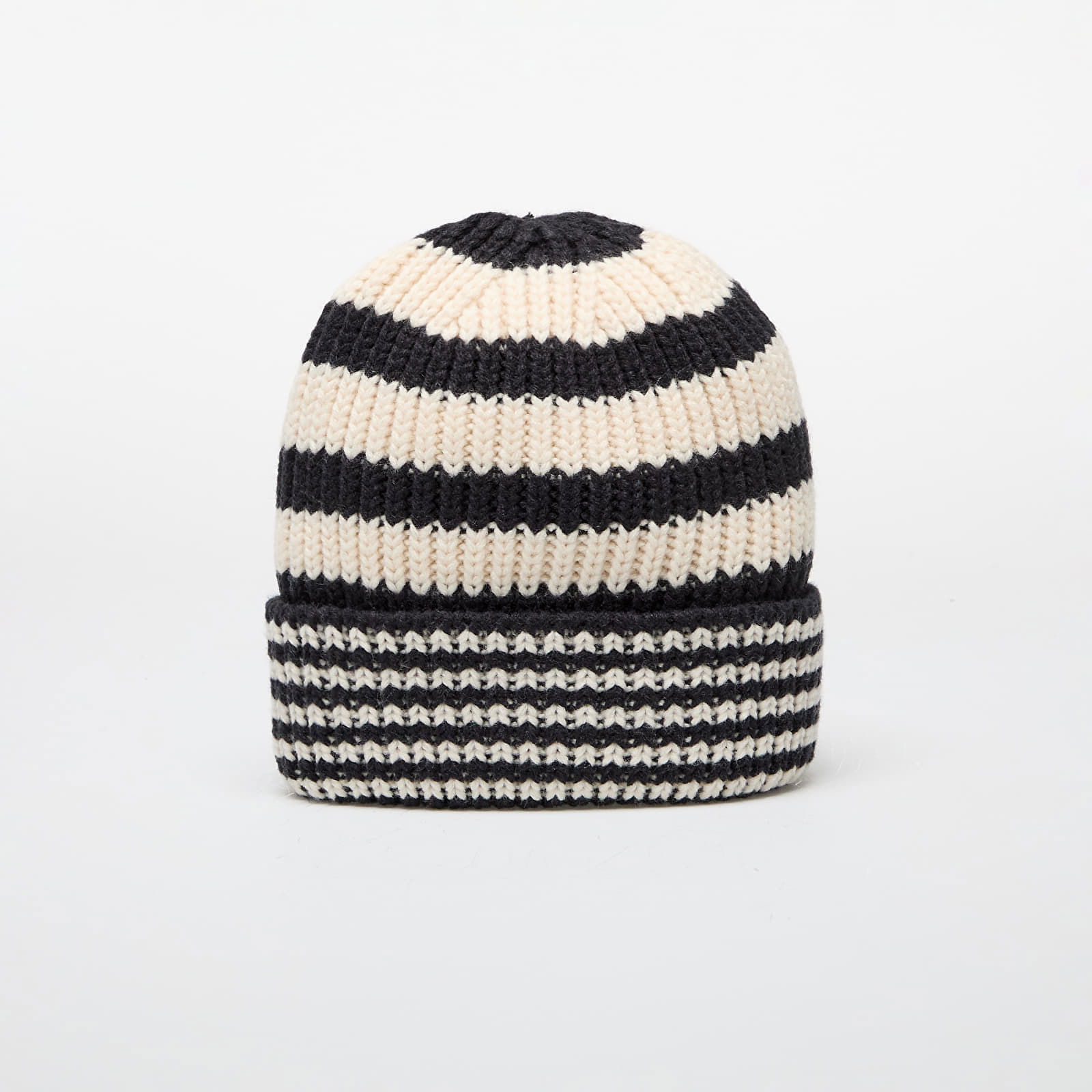 Knit Medium Stripe Beanie Navy/ Light Cream Universal