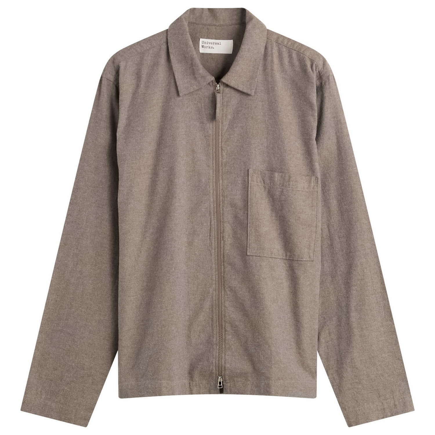 Košeľa Universal Works Brushed Flannel Zip Shirt, Size Small Hnedá | 33561-BRN, 0