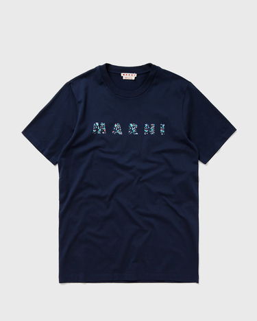 Tričko Marni Printed T-Shirt Navy | HUMU0198PQ USCW21, 3