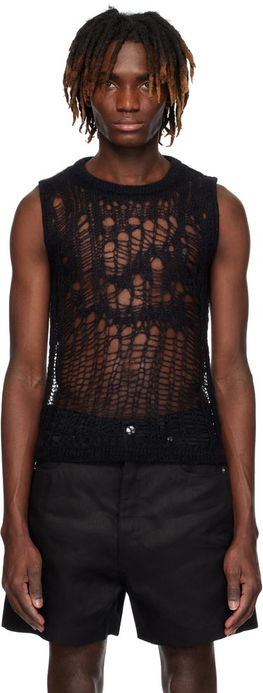 Sveter Rick Owens Rick Owens Hollywood Spider Sleeveless Sweater Čierna | RU01E5605 KNETMH, 0