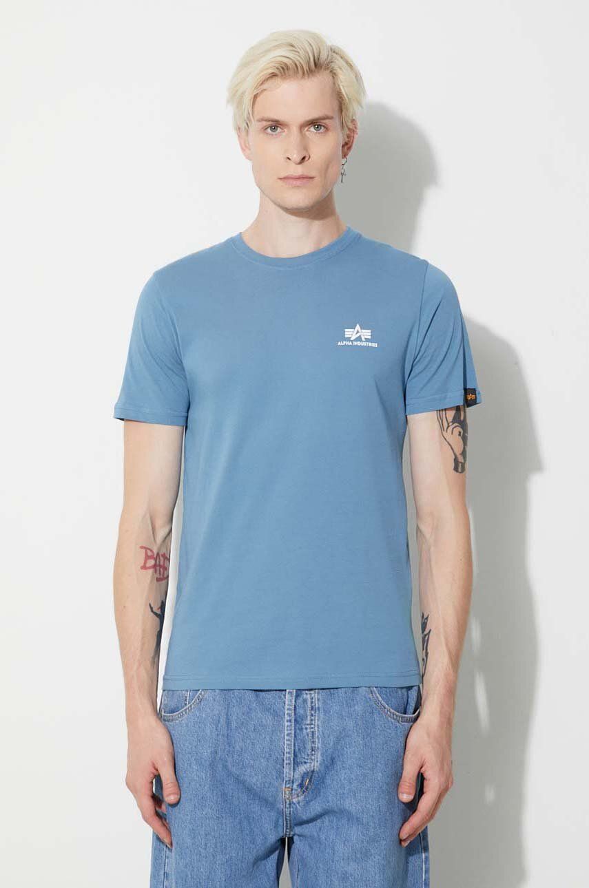 Tričko Alpha Industries Alpha Industries Basic Small Logo T-Shirt Modrá | 188505.538, 0