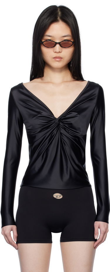 Tričko Diesel Diesel T-Knot Twist-Front Long Sleeve Top Čierna | A17672 0PKAT, 0