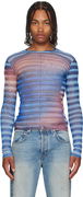 Jean Paul Gaultier 'The Air' Striped Mesh Long Sleeve