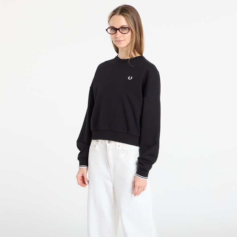 Mikina Fred Perry Tipped Sweatshirt Čierna | G1148 102