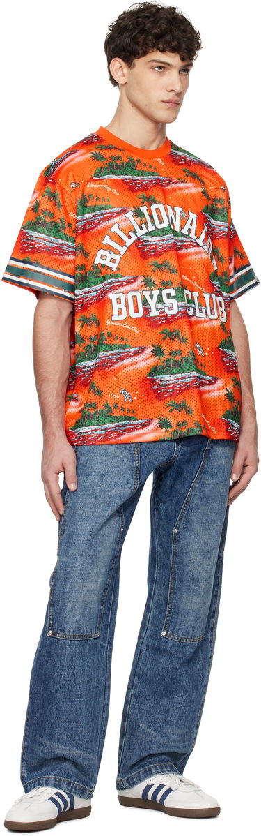 Dres BILLIONAIRE BOYS CLUB Tropical Island Print Football T-shirt Oranžová | B24466, 3